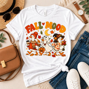 Fall Mood Ducks T-Shirt Cute Ghost Duck Pumpkin