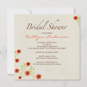 Fall Morning Song Floral Bridal Shower Invitation