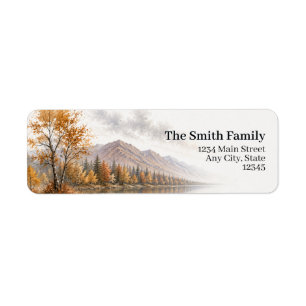 Fall Mountain Return Address Labels   Autumn Trees