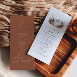 Fall Mountain Wedding Order of Events Program