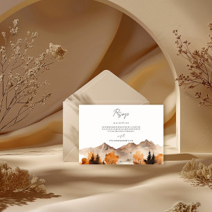 Fall Mountain Wedding Rsvp Card