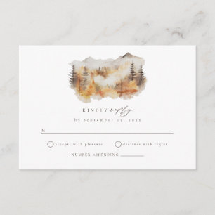 Fall Mountain Wedding RSVP Enclosure Card