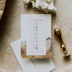 Fall Mountain Wedding Timeline Order Of Events Enclosure Card