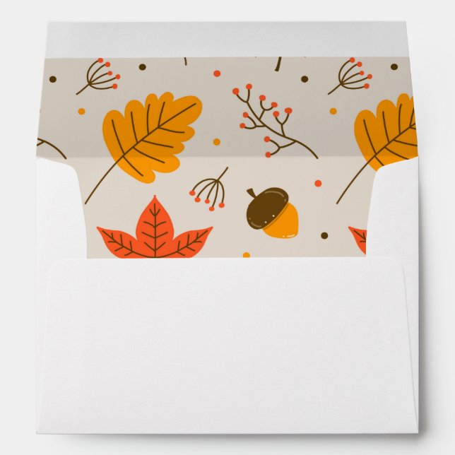 Fall Multicolor Leaves Eggshell Back    Envelope (Back (Bottom))
