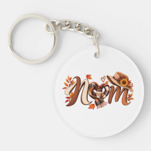 Fall Mum Cosy Autumn Coffee Keychain & Pet Tag