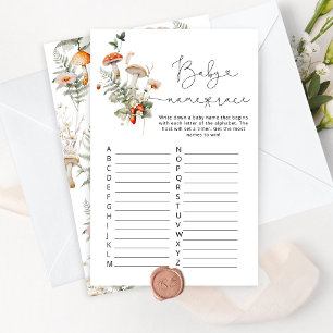 Fall mushroom baby name race baby shower game