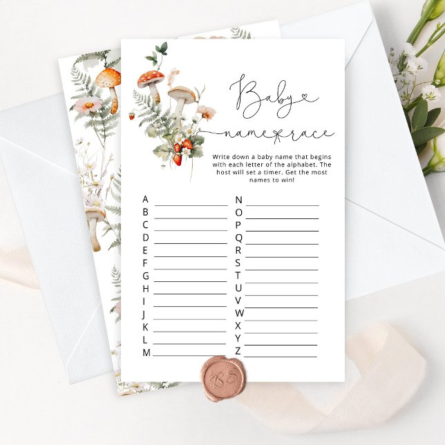 Fall mushroom baby name race baby shower game (Creator Uploaded)