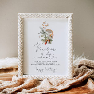 Fall mushroom Pacifier hunt baby shower game Poster