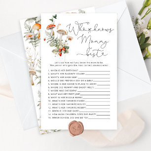 Fall Mushroom Who knows mummy best shower game