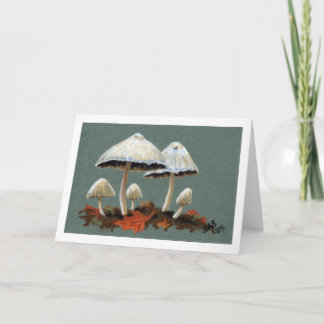 "Fall Mushrooms 1" art greeting card