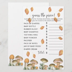 Fall Mushrooms   Baby shower Price Guess Game