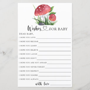 Fall mushrooms Baby shower Wishes for baby