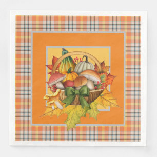 Fall Mushrooms Napkin