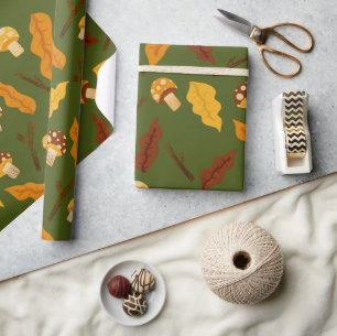 Fall Mushrooms Wrapping Paper