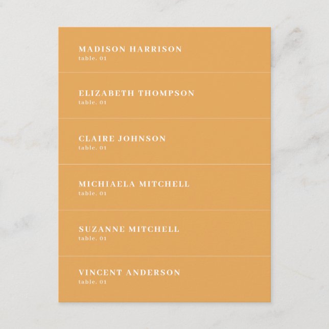 Fall Mustard Terracotta Wedding Place Card DIY (Front)