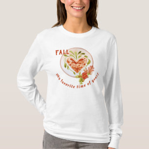 Fall - My Favourite Time of Year - Floral Heart T-Shirt