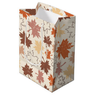 Fall nature, autumn maple leaf thanksgiving medium gift bag