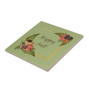 Fall nature frame with customisable text tile
