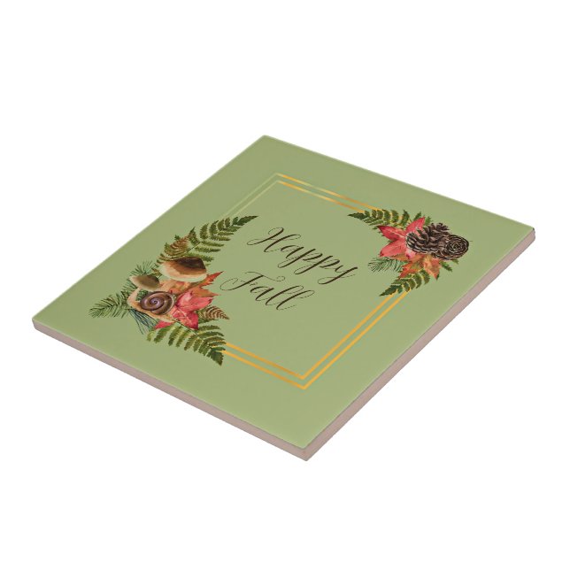 Fall nature frame with customisable text  tile (Side)
