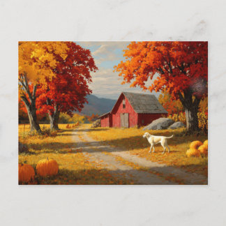 Fall Nature Scene Autumn Fall Leaves Landscape Postcard