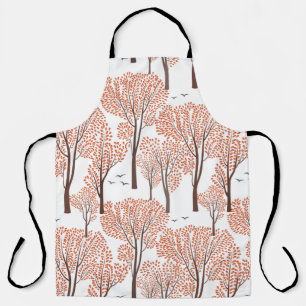 Fall nature wildlife seamless pattern Autumn trees Apron