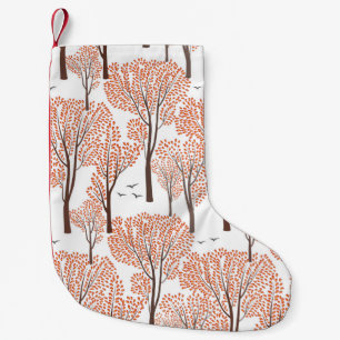 Fall nature wildlife seamless pattern Autumn trees Small Christmas Stocking