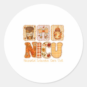 Fall Nicu Nurse Thanksgiving Pumpkin Autumn Classic Round Sticker