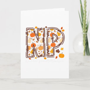 Fall Np Nurse Practitioner Pumpkin Autumn Thanksgi Card