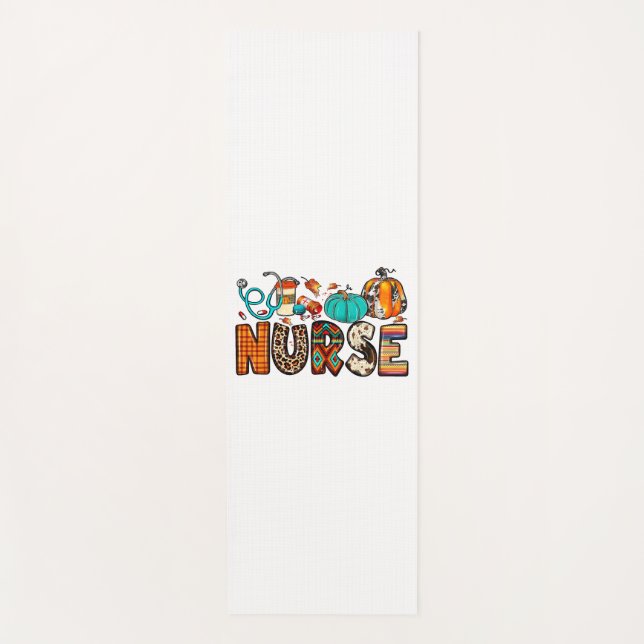 Fall Nurse Leopard Cowhide Pumpkin Fall 744 Yoga Mat (Front)