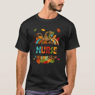 Fall Nurse Pumpkin Thankful Grateful Blessed Nurse T-Shirt