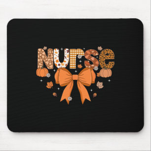 Fall Nurse Shirt Women Pumpkin Season Autumn Thank Mouse Mat