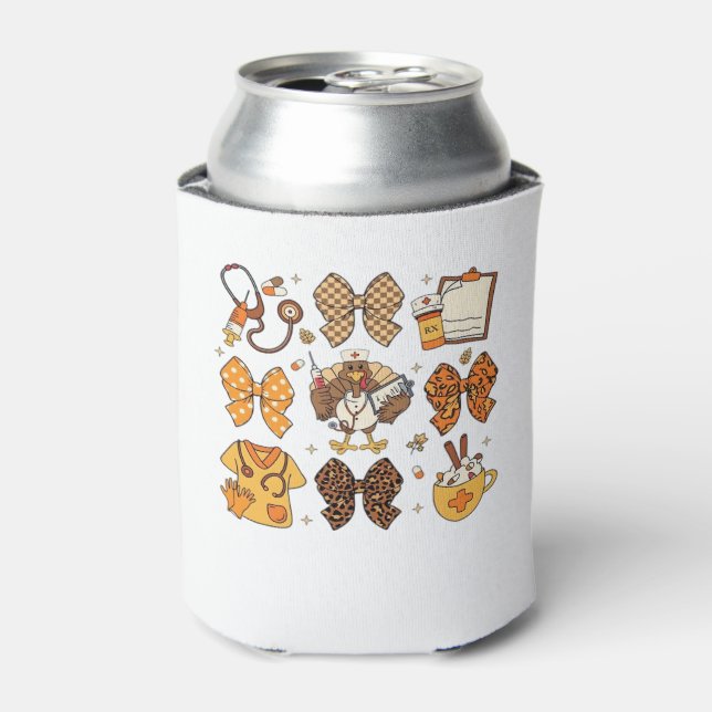 Fall Nurse Thanksgiving Classic T-Shirt.png Can Cooler (Can Front)