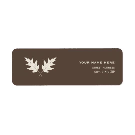 Fall Oak Leaf Rubbing Address Label