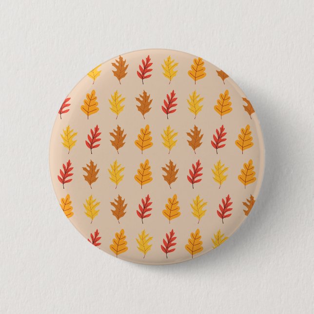 Fall Oak Leaves 6 Cm Round Badge (Front)