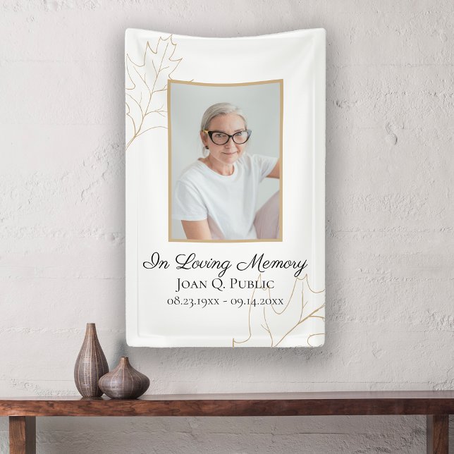 Fall Oak Leaves Celebration of Life Funeral  Banner (Creator Uploaded)