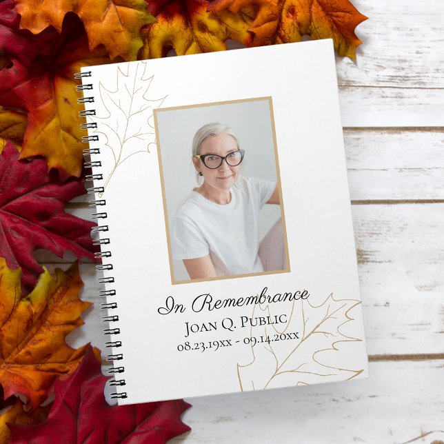 Fall Oak Leaves Funeral Memorial Guest Book (Creator Uploaded)