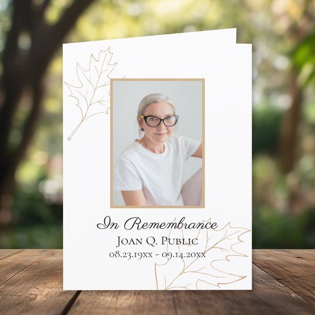 Fall Oak Leaves Funeral Wake Memorial Sympathy Thank You Card (Creator Uploaded)