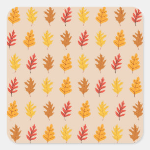 Fall Oak Leaves Square Sticker