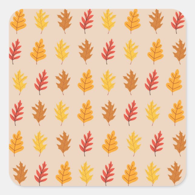 Fall Oak Leaves Square Sticker (Front)