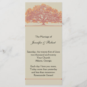 Fall Oak Tree Wedding Program Programme