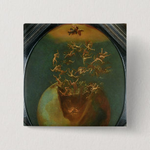 Fall of Satan and the Rebel Angels from Heaven 15 Cm Square Badge