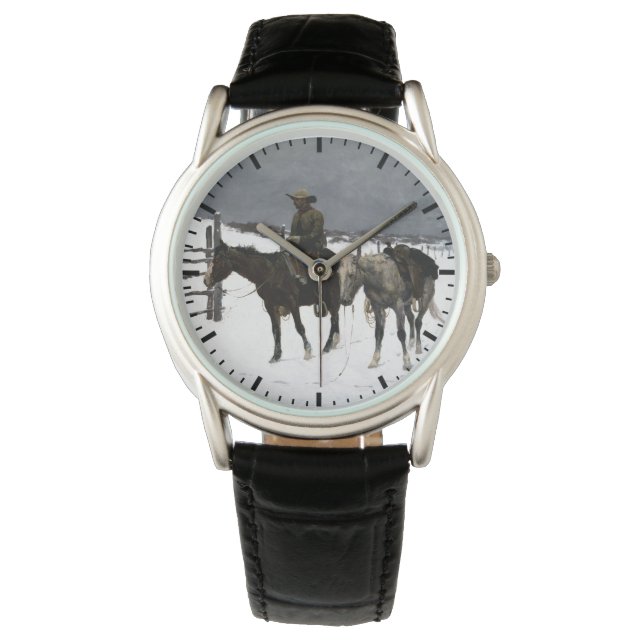 Fall of The Cowboy Frederic Remington 1895 Western Watch (Front)