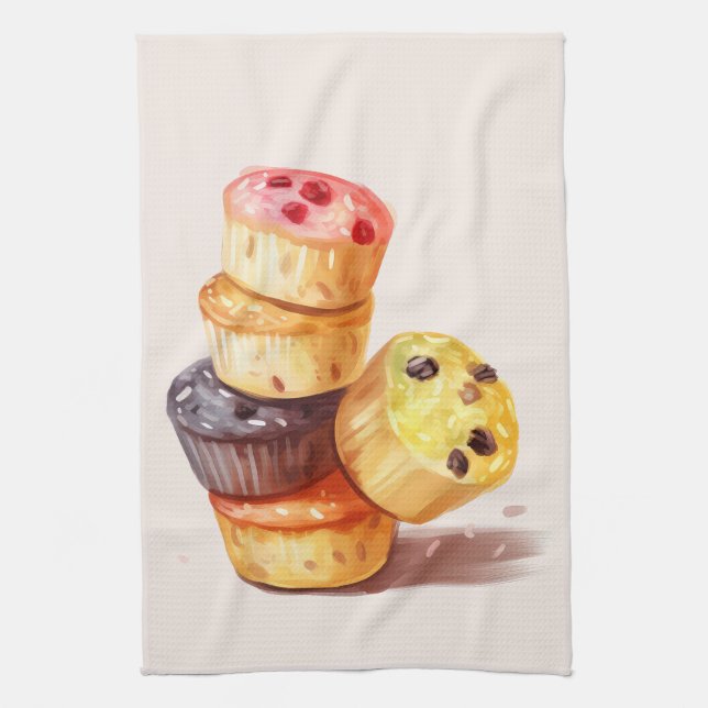 Fall of the Muffin Tower Tea Towel (Vertical)