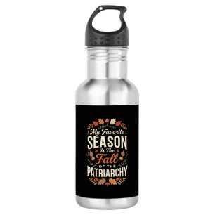 Fall of the Patriarchy Feminist Autumn Quote Desig 532 Ml Water Bottle