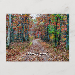 Fall On The Dirt Road Thank You Postcard