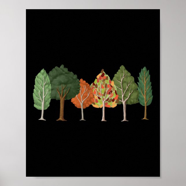 Fall Or Autumn Trees With Beautiful Colours - Leav Poster (Front)