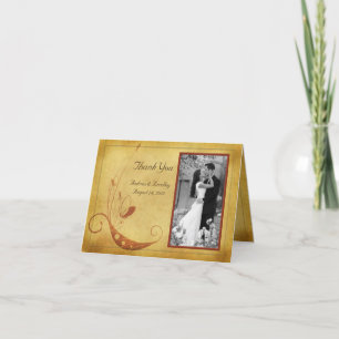 Fall or Country Wedding Photo Thank You Card