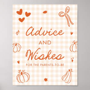 Fall Orange A Little Pumpkin Advice and Wishes Poster