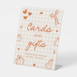 Fall Orange A Little Pumpkin Cards and Gifts Pedestal Sign