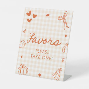 Fall Orange A Little Pumpkin Favours Sign